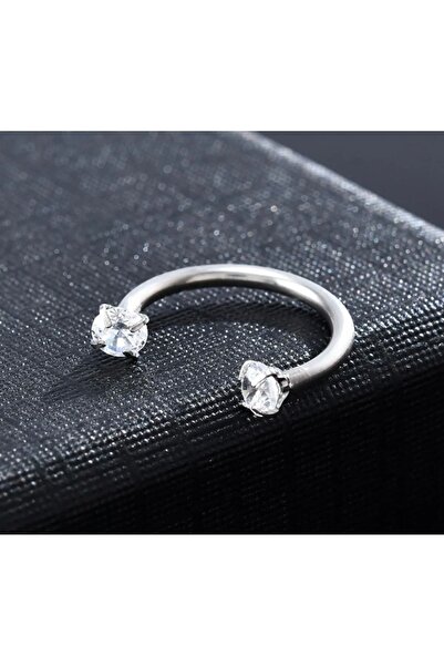 BY DİLEK ÇETİN ACCESSORY Cerrahi Çelik iki ucu zirkon taşlı kıkırdak helix tr...