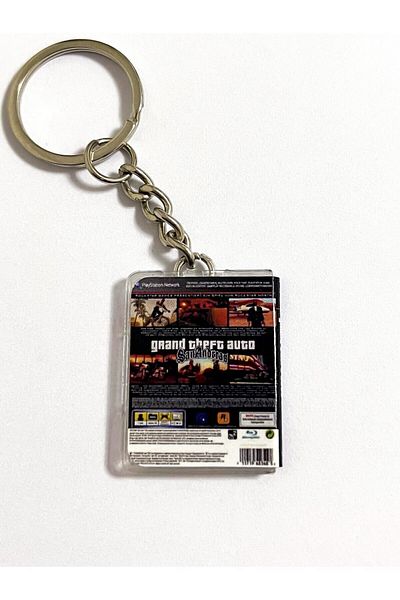 Cosmic Star Gta San Andreas Retro Miniature Ps3 Game Box Keychain