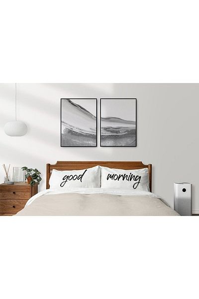Minik Mucizeler Good Morning Design Pillow Case Set of 2 30x50 Cm Decorative Pillow Case
