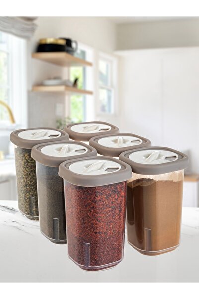 Rembox طقم وعاء توابل مكون من 6 قطع قابل للقفل وغطاء مانع للتهوية - حاوية تخز...