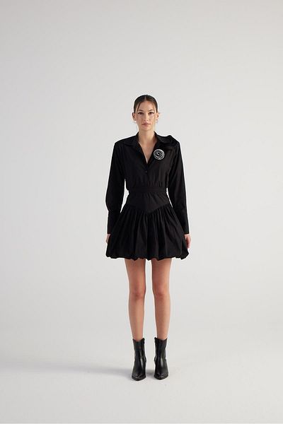 HOLLY LOLLY Black Mini Balloon Cut Lexi Skirt - Elastic Waist