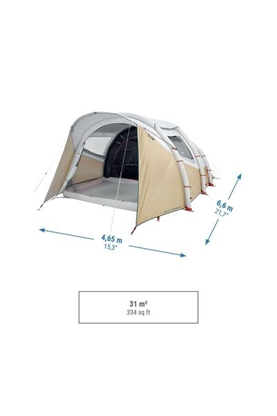 Decathlon Quechua 5 Kişilik Şişme Kamp Çadırı - 2 Odalı - Air Seconds 5.2 F&B