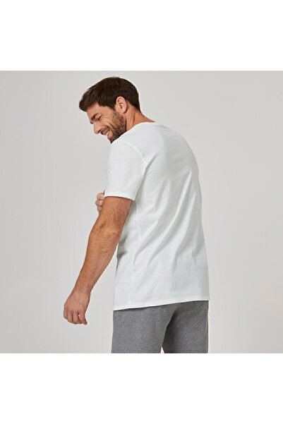 Decathlon Domyos Men's White Sports T-Shirt 100 - Regular - Fitness Light Training
