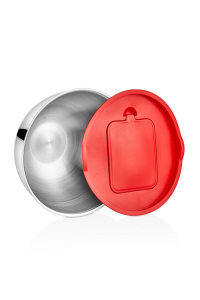 FALEZ Cookcase 9 Piece Acacia Grater Steel Storage Container Red