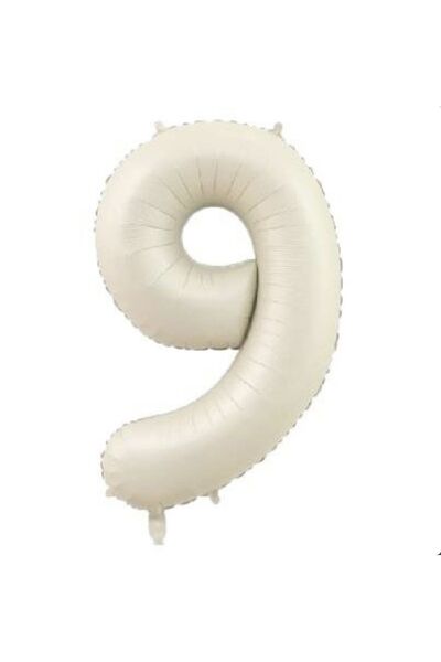 Öztürkpartievi Cream Color Satin Number Foil Balloon