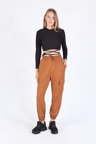 Rays 4285A Tan Cargo Pocket - Φόρμα με ελαστικά πόδια