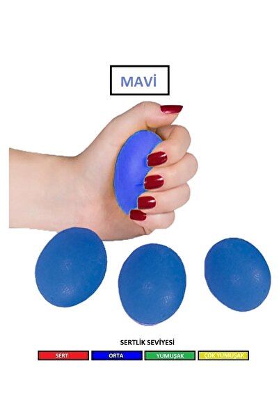 ZEYSAN Mavi Silikon Stres Topu El Egzersiz Topu Fizik Tedavi Topu El Bilek Pa...