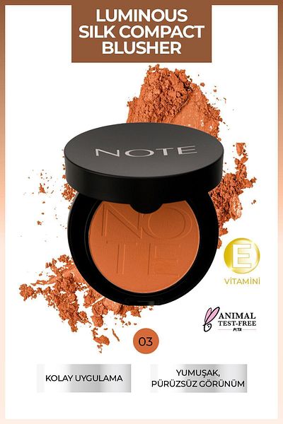NOTE 03 Coral Luminous Silk Compact Blusher Powder Blush
