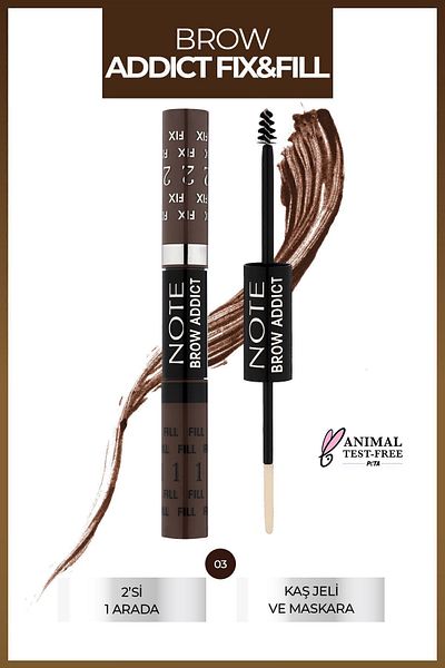 NOTE Brow Addict Fix&Fill 03 - Eyebrow Shadow and Mascara in 1