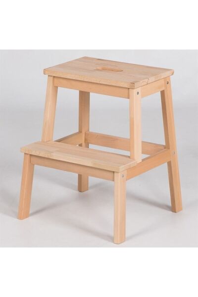 teknotrust Ahşap Basamaklı Ahşap Tabure İskandinav Kahverengi 50 x 43 Modern Garantisiz