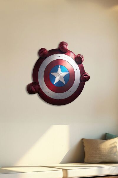 SteelArtDec KAPTAN AMERİKA KALKANI METAL TABLO