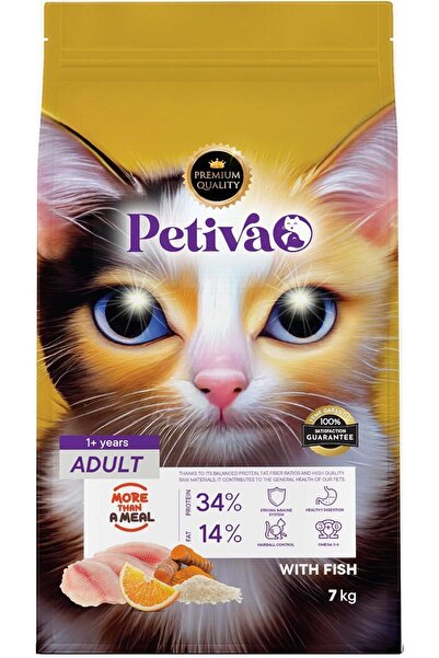 Petiva Yetişkin Kediler Için Balık Etli Kuru Kedi Maması (7 KG, BALIK)