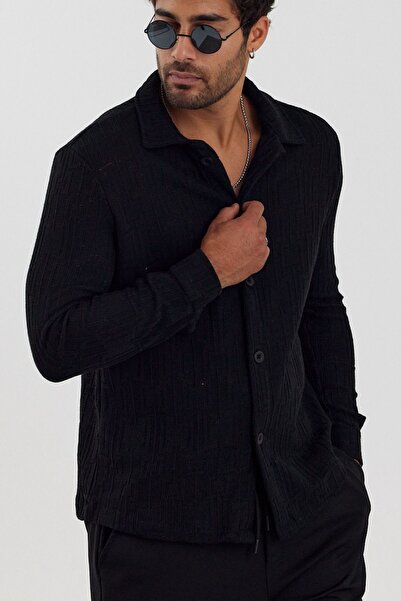 MADZEYMODA Ανδρικό πλεκτό πουκάμισο με σχέδια - Νέα σεζόν Mz19716