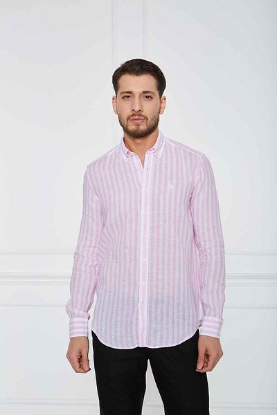 Paşahan Πουκάμισο με κουμπιά από λινό Comfort Fit