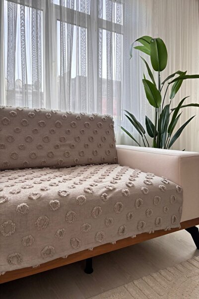 best house decor غطاء أريكة من القطن بلون الحجر