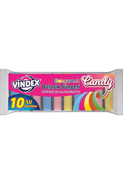 Vindex 10 قطع من إسفنجة الأطباق الملونة