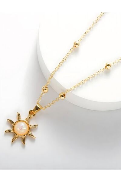 redame Y2K Gold Charm Necklace - Sun Emblem Necklace