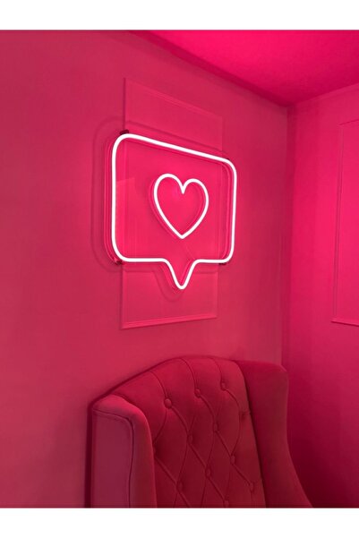 Neon Dünyası Insta Like Kalp Begeni Led Neon Aydinlatma Duvar Süsü
