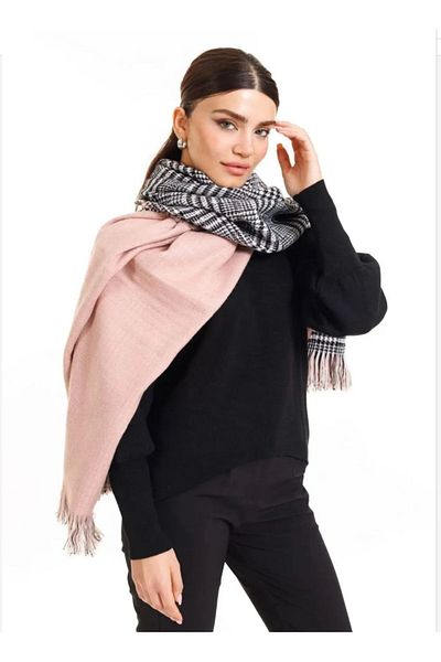 laviyonsa Reversible houndstooth powder shawl & scarf