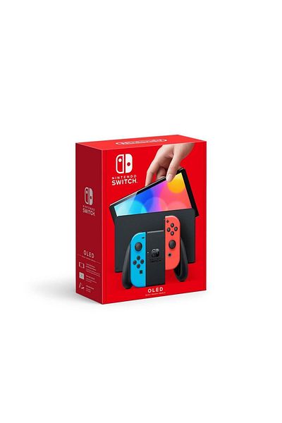 Nintendo Switch OLED Console with Blue and Red Joy-Con