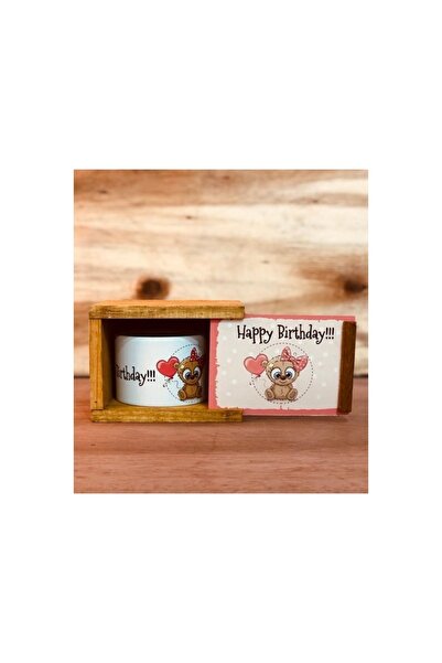 Genel Markalar Doğum Günü Kupası Happy Birthday Sevimli Ayıcık Kutulu Porsele...