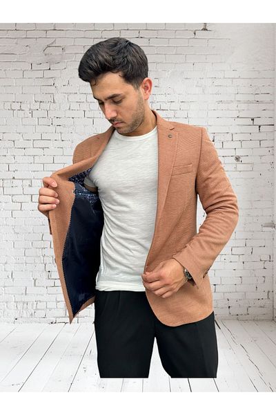 Luisero Ανδρικό αθλητικό μπουφάν Vad Light Tile Honeycomb Textured Blazer 1275