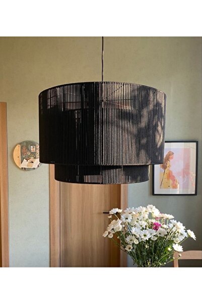 VİSENTE HOME JÜT Avize Siyah El Yapımı Handmade