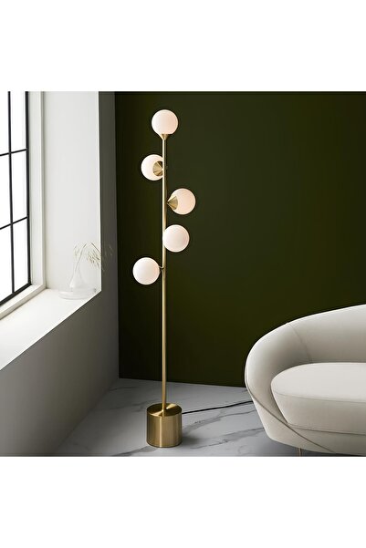 VİSENTE HOME Özel Tasarım 5 Glop Camlı Lambader