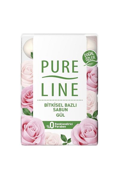 Pure Line صابون عشبي بمستخلصات طبيعية من الورد 4 × 70 جم