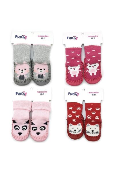 Funny Baby Erkek-kız Bebek Deri Tabanlı Çarık