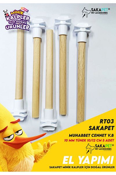 SAKAPET 5 Pieces Bird Perches - 10mm, 10-12 cm
