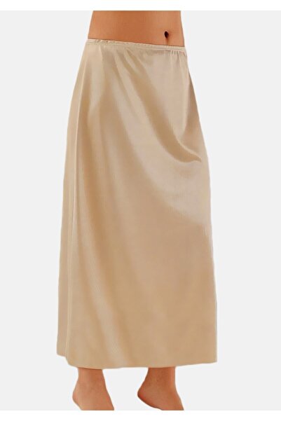 Lorelm Tam Uzun Boy Etek Astarı Ten Rengi Maxi Jüpon