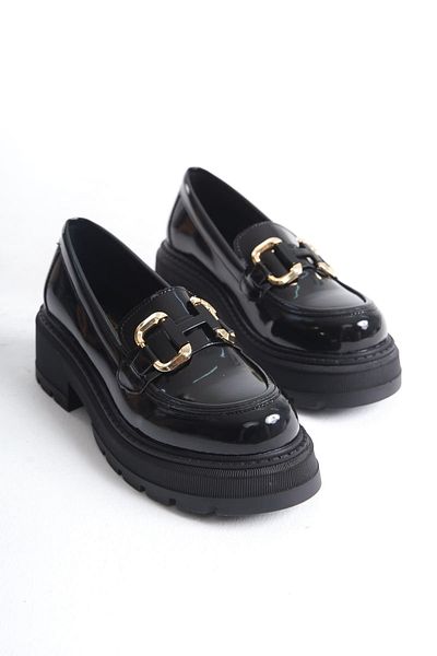 Buem Shiny Patent Leather Patterned, Luxury Sole, Stylish Buckle Comfortable Loafer Oxford Shoes