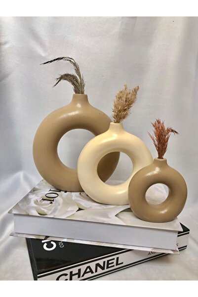 Home 3 lü halka vazo seti, ölçüleri 20x19-15x14-10x6