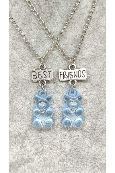 TUNA TAKI & AKSESUAR Jelibon Ayıcıklar Arkadaşlık Bff Best Friends Kolyesi Zincirli Model 5. Çocuk Genç Kolye.