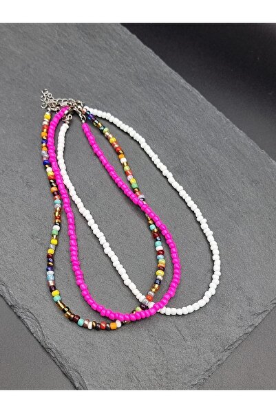 EGY Takı ve Aksesuar 3'lü Kum Boncuk Kolye Seti