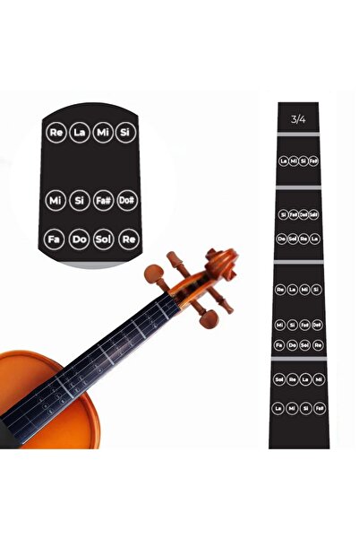happypotam 3\4 keman-nota-etiket-kolay öğrenme-sticker-klavye-çıkartma-violin-keman aksesuar
