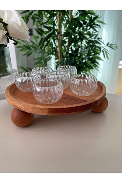 Bade Home Çift Cidarlı Optikli Çizgili Fitilli Mini Sosluk Drajelik Lokumluk