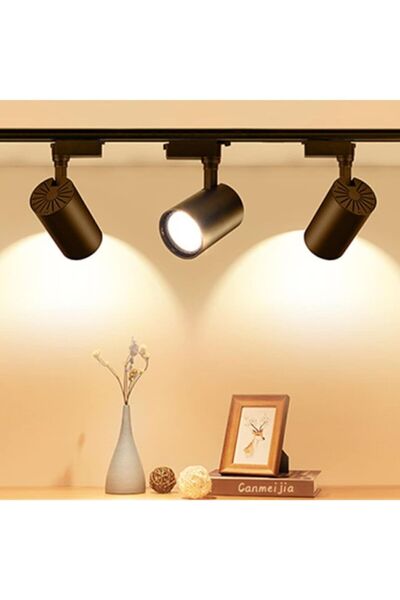 MR AYDINLATMA 30 W Ray Spot Vitrin Mağaza Armatürü Siyah Kasa 3'lü Gün Işığı Işık 3ad 30w Ray Spot 1 Ad 1mt Ray