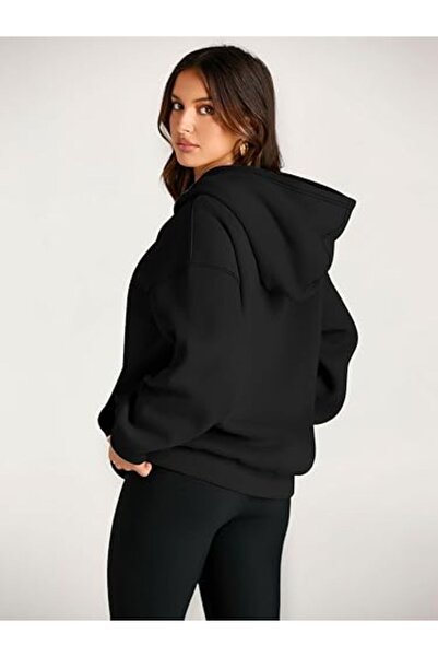 EFFRENATU Women's Large Size Hooded Trendy Sweatshirt