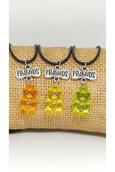 TUNA TAKI & AKSESUAR Jelibon Ayıcıklar 3'lü Bff Best Friends Arkadaşlık Kolyesi Model 9 Çocuk Kolye