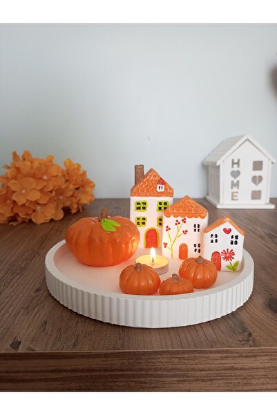 Home Sonbahar Dekorasyonu Balkabağı Set Dekoratif Sunum Turuncu