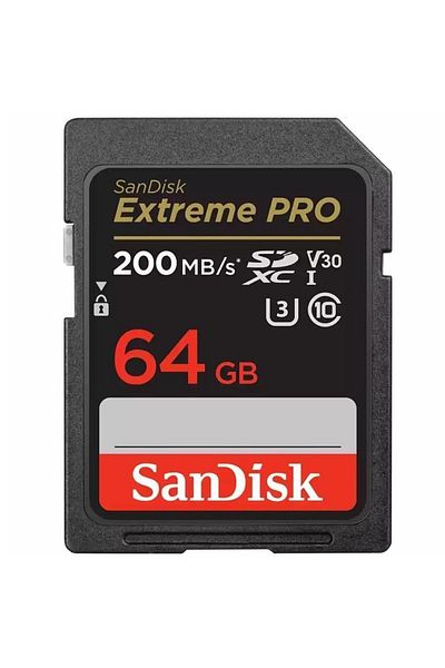 SanDisk بطاقة ذاكرة Sdxc سعة 64 جيجابايت بسرعة 200 ميجابايت/ثانية من إكستريم برو