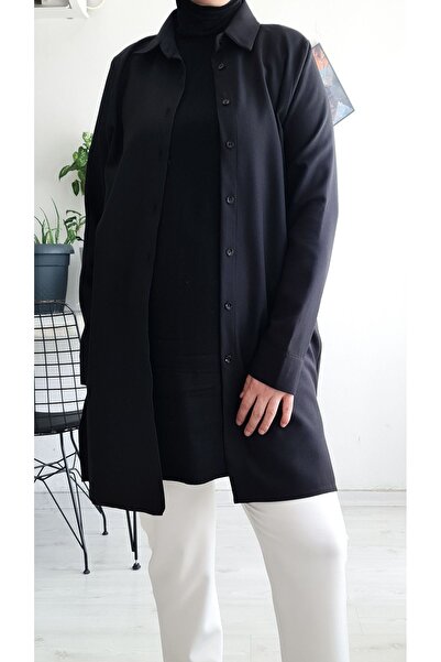 PNRSTİL Women's Shirt Tunic - Crepe, Side Slit