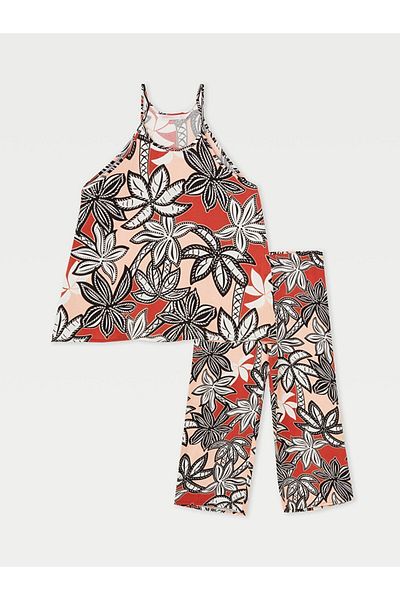 LC Waikiki LCW DREAM Γυναικείες πιτζάμες με στάμπα με λαιμόκοψη - με κάπρι και λουράκι