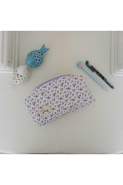 Daisy Crispy Flower Patterned Pencil Bag