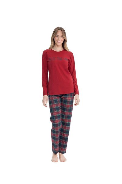 U.S. Polo Assn. Πόλο Ασν. Claret Red στρογγυλό γιακά γυναικεία πιτζάμα - 025KBC.1.BON7.NIE.1.C.L3.DE1.EK11KM