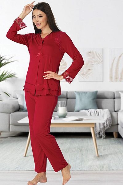 Effort Pijama طقم بيجامة للحوامل باللون الفوشيا من Zerre Bebe