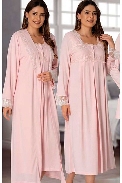 Effort Pijama مجموعة من 4 قطع للحوامل من ماركة "Effortt 2405" باللون الوردي