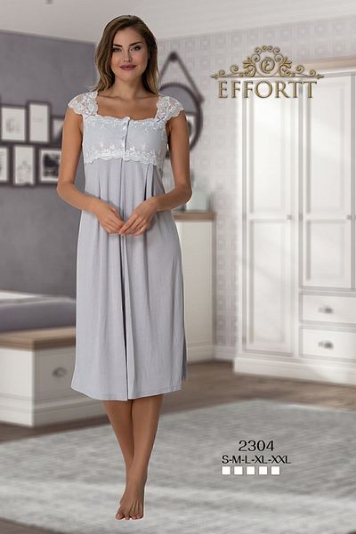 Effort Pijama Νυχτικό εγκυμοσύνης με κοντό μανίκι δαντέλα